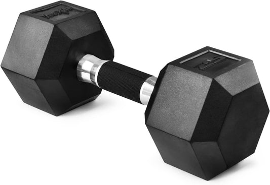 Yes4All Rubber Grip Encased Hex Dumbbells \u2013 Hand Weights With Anti-Slip 5-50 LBS Single
