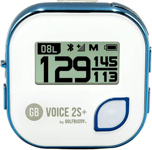 GOLFBUDDY Voice 2S+ Talking GPS Rangefinder, Clip on Hat Golf Navigation, Slope Mode on/Off, 18 Hours Battery Life, Shot Distance Measurement, Preloaded with 40,000 Courses Worldwide (Blue) Namiedstore