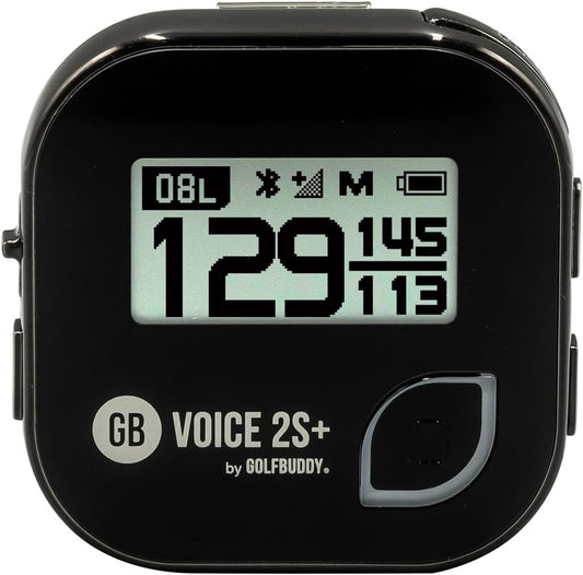 GOLFBUDDY Voice 2S+ Talking GPS Rangefinder, Clip on Hat Golf Navigation, Slope Mode on\/Off, 18 Hours Battery Life, Shot Distance Measurement, Preloaded with 40,000 Courses Worldwide (Black) Namiedstore