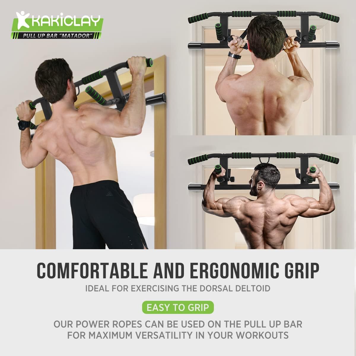 2024 Upgrade Multi-Grip Pull Up Bar with Smart Larger Hooks Technology - USA Original Patent, Designed, Shipped, Warranty Namiedstore