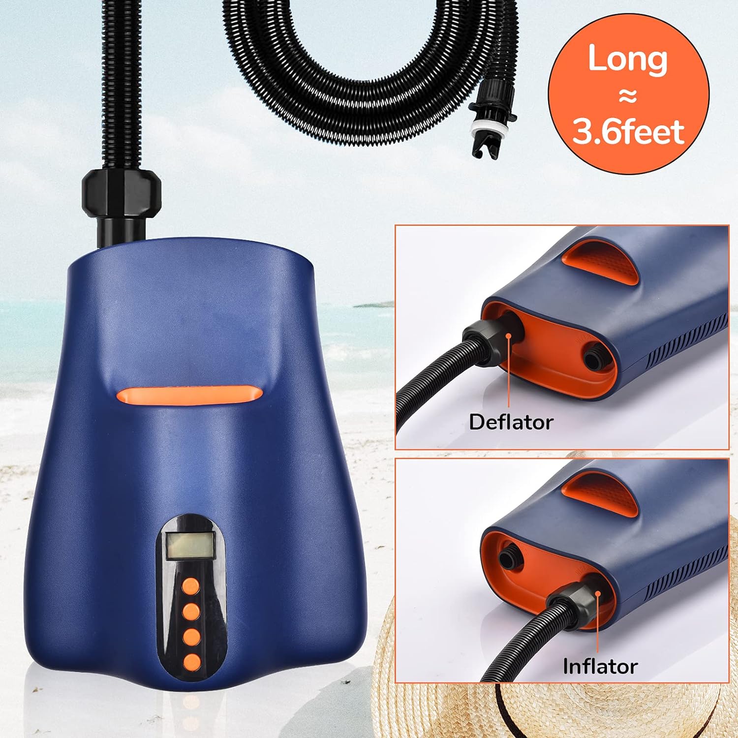20PSI High-Pressure Pump Paddle Board - 12V DC Car Connector Intelligent Dual Stage Inflation, Deflation Function, Auto-Off Feature,for Inflatable Stand Up Paddle Boards, Boats Namiedstore