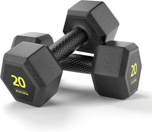 Hex Dumbbells PVC Encase Coating Free Weight Dumbbell Set for Strength Training, Home Gym Fitness and Full Body Workout