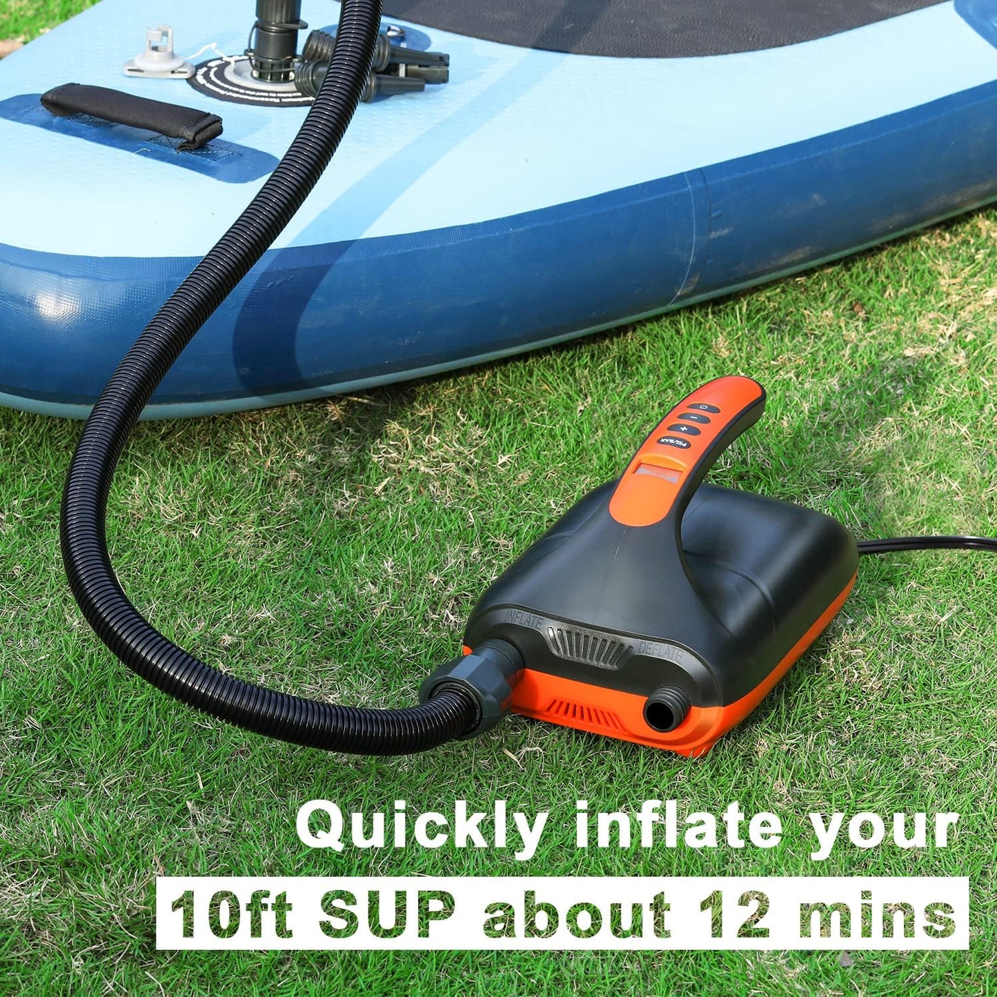 20PSI High Pressure SUP Air Pump, Dual Stage Inflation & Deflation Function Paddle Board Pump, 12V DC Car Connector, for Inflatable Stand Up Paddle Boards, Boats, Tent Kayaks Namiedstore