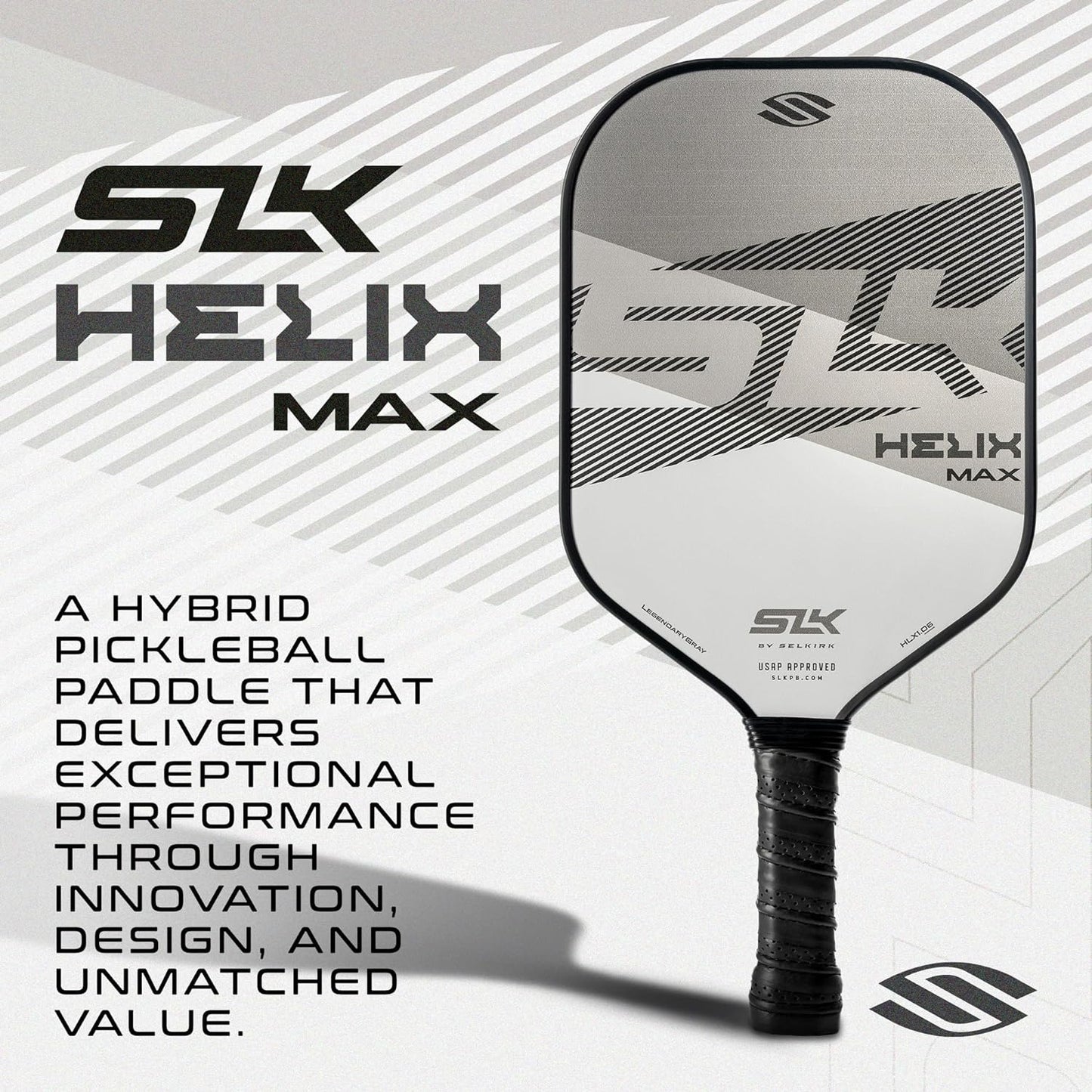 2024 SLK Helix Pro Pickleball Paddle | Carbon Fiber & Fiberglass Hybrid Face | Thermoformed Carbon Fiber Core | Unmatched Control Namiedstore